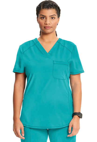 Women's Tuckable V-Neck Top - Teal Blue
