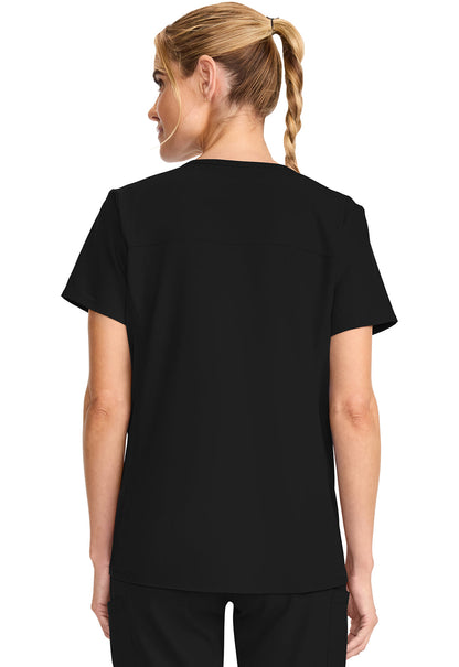 Women's  Maternity Mock Wrap V-Neck Top - Black