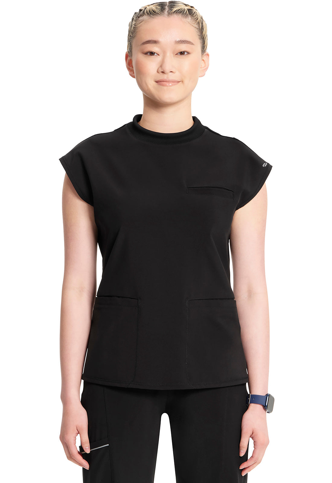 Women's Mock Neck Top - Black