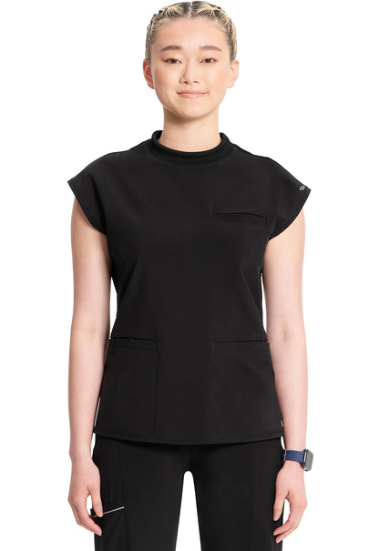 Women's Mock Neck Top - Black