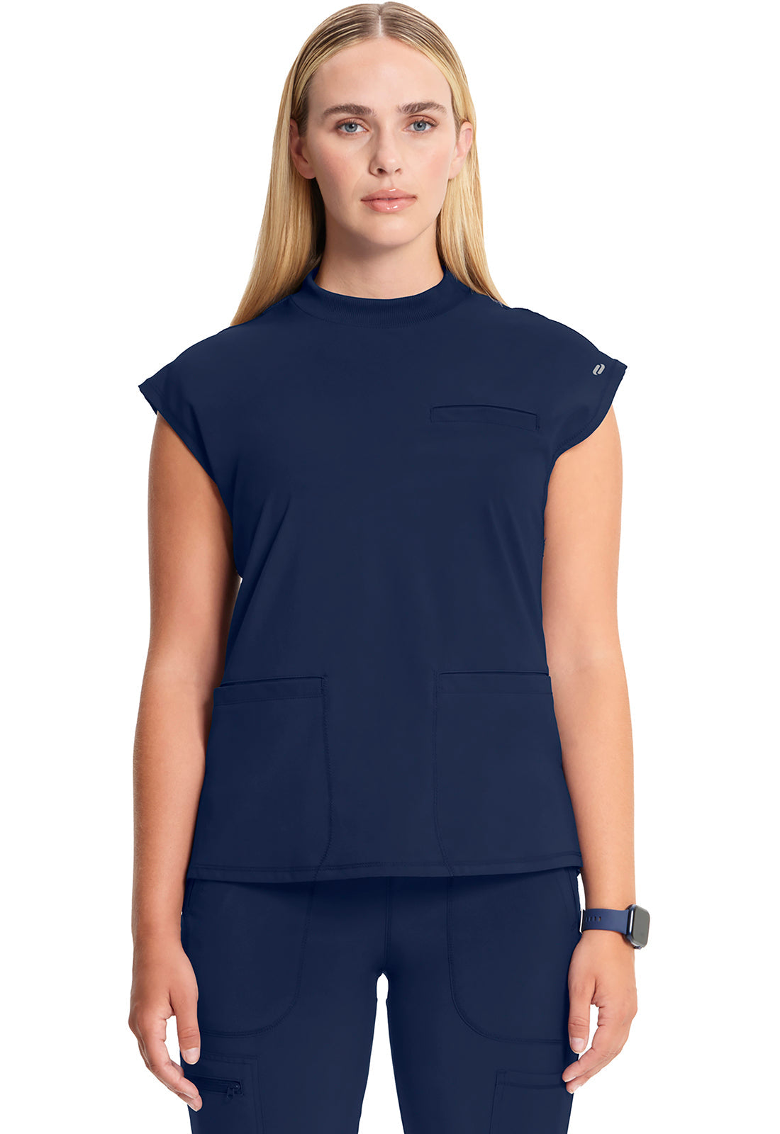 Women's Mock Neck Top - Navy