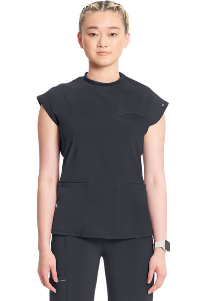 Women's Mock Neck Top - Pewter