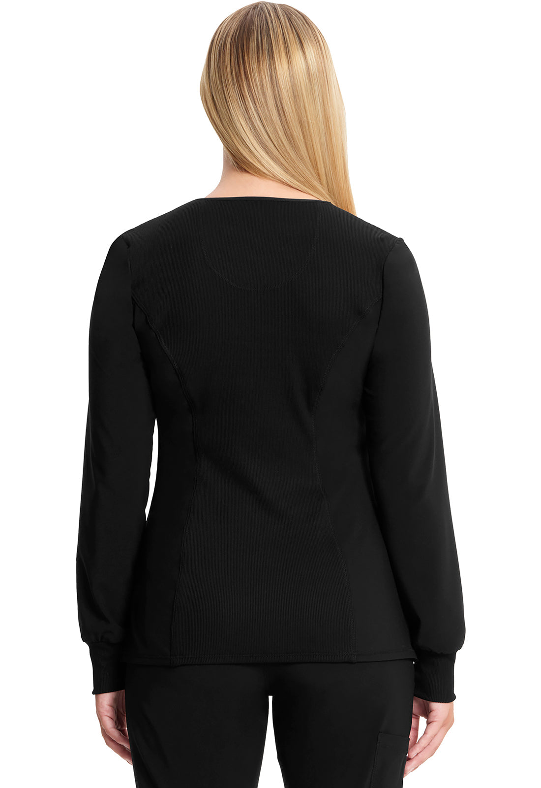 Women's Long Sleeve Round Neck Top - Black