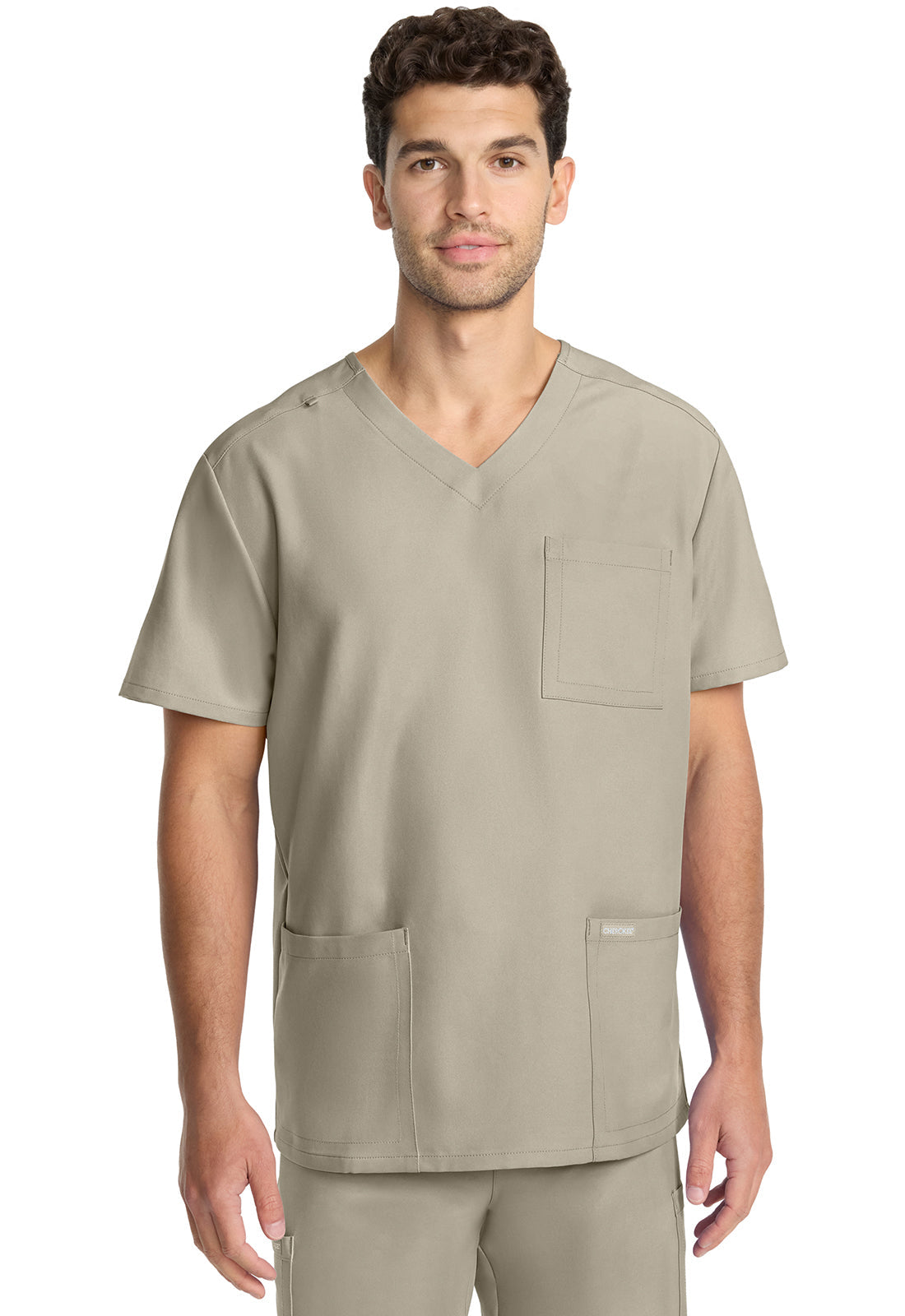 Men's Men's Tuck-in V-Neck Top - KHAKI