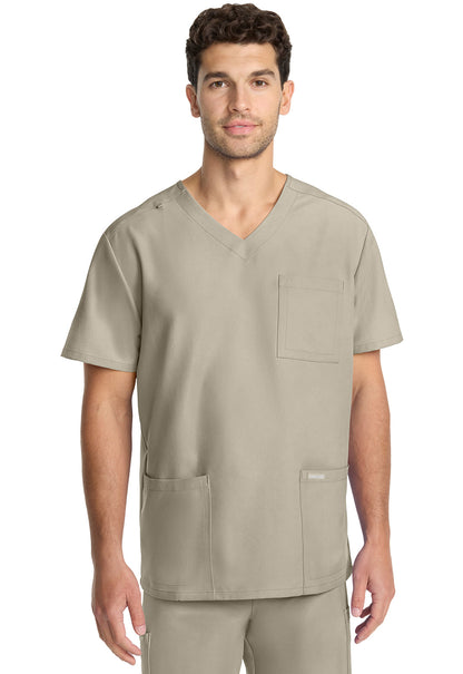 Men's Men's Tuck-in V-Neck Top - KHAKI