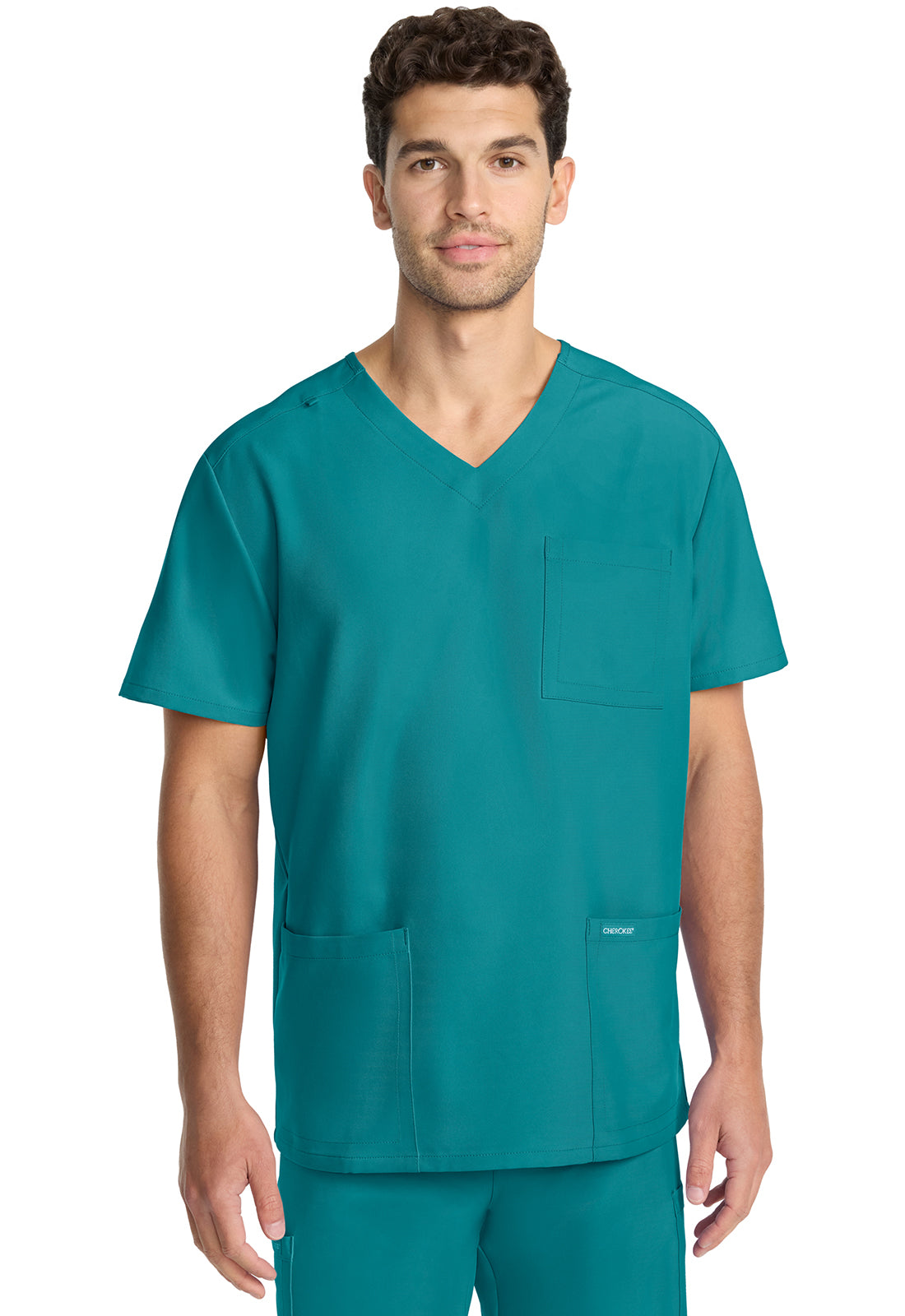 Men's Men's Tuck-in V-Neck Top - Teal Blue