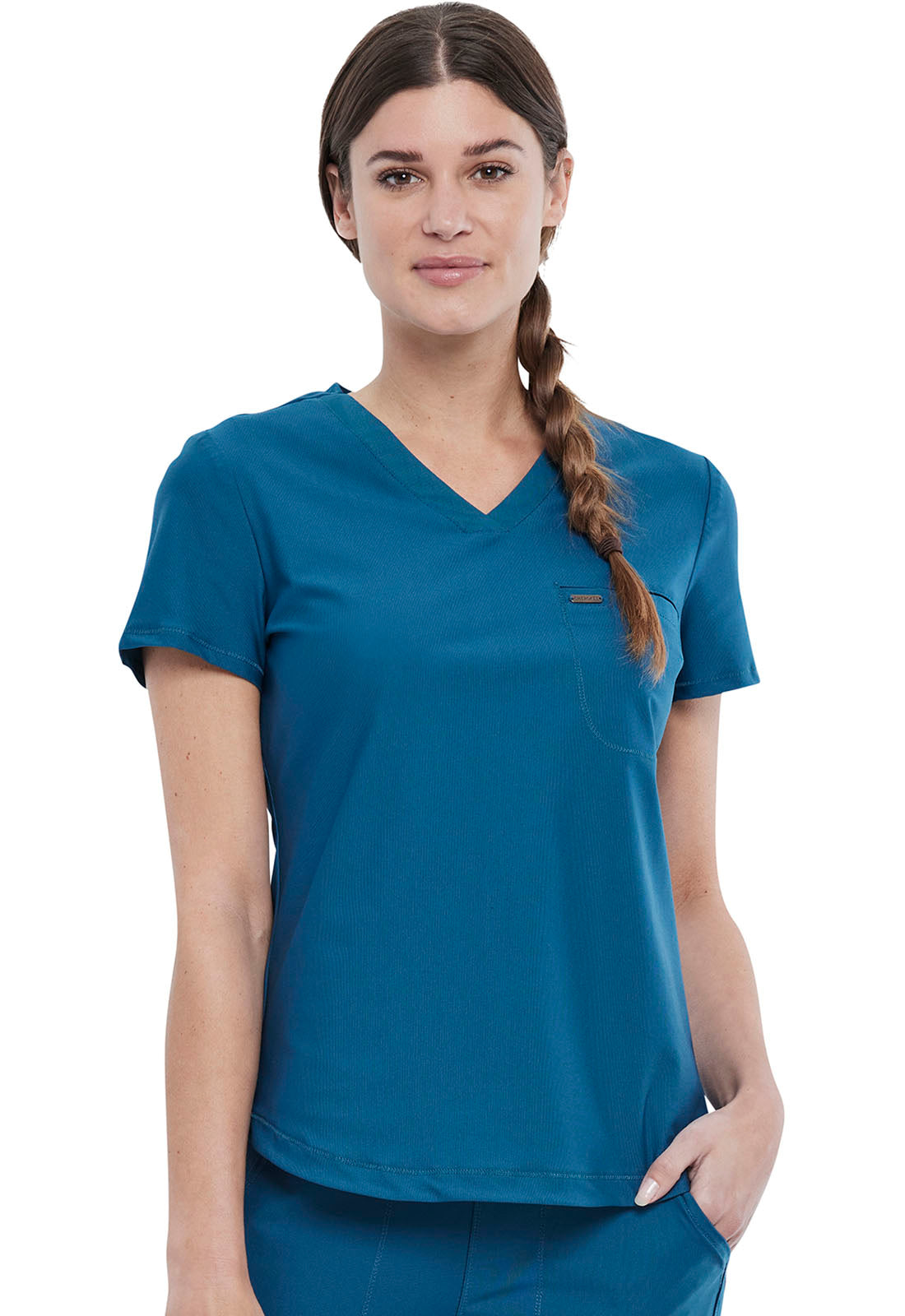 Women's Tuckable V-Neck Top - Caribbean Blue