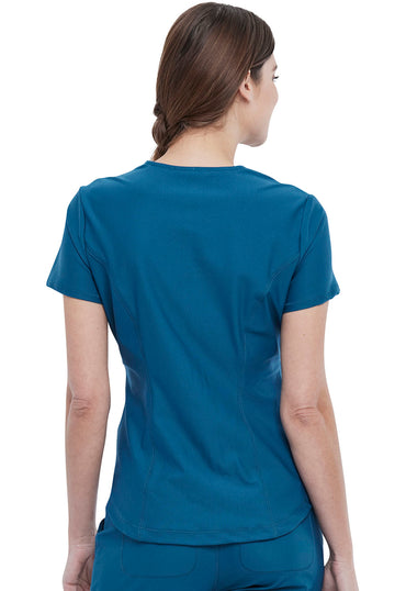 Women's Tuckable V-Neck Top - Caribbean Blue