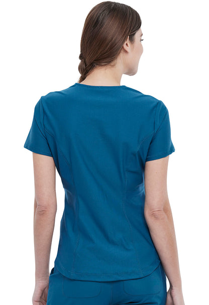 Women's Tuckable V-Neck Top - Caribbean Blue