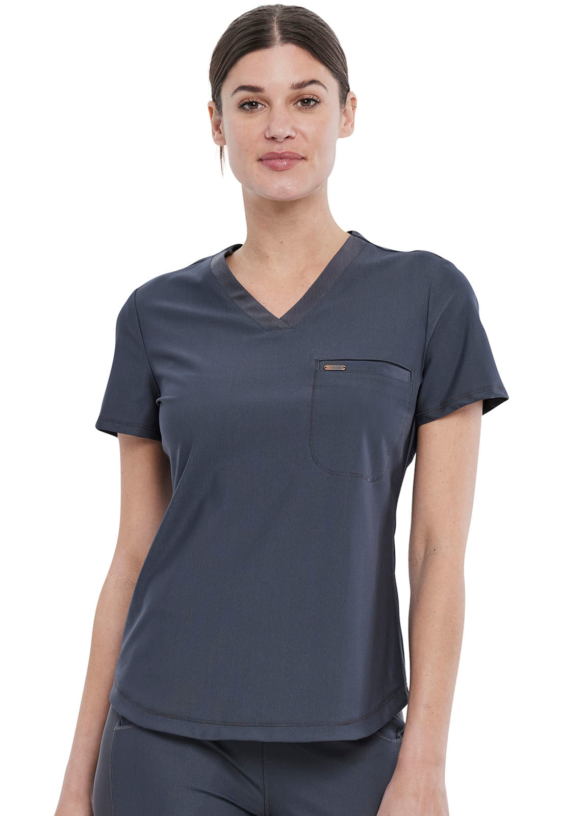 Women's Tuckable V-Neck Top - Pewter