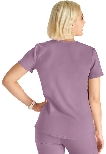 Women's V-Neck Top - Mauve Haze