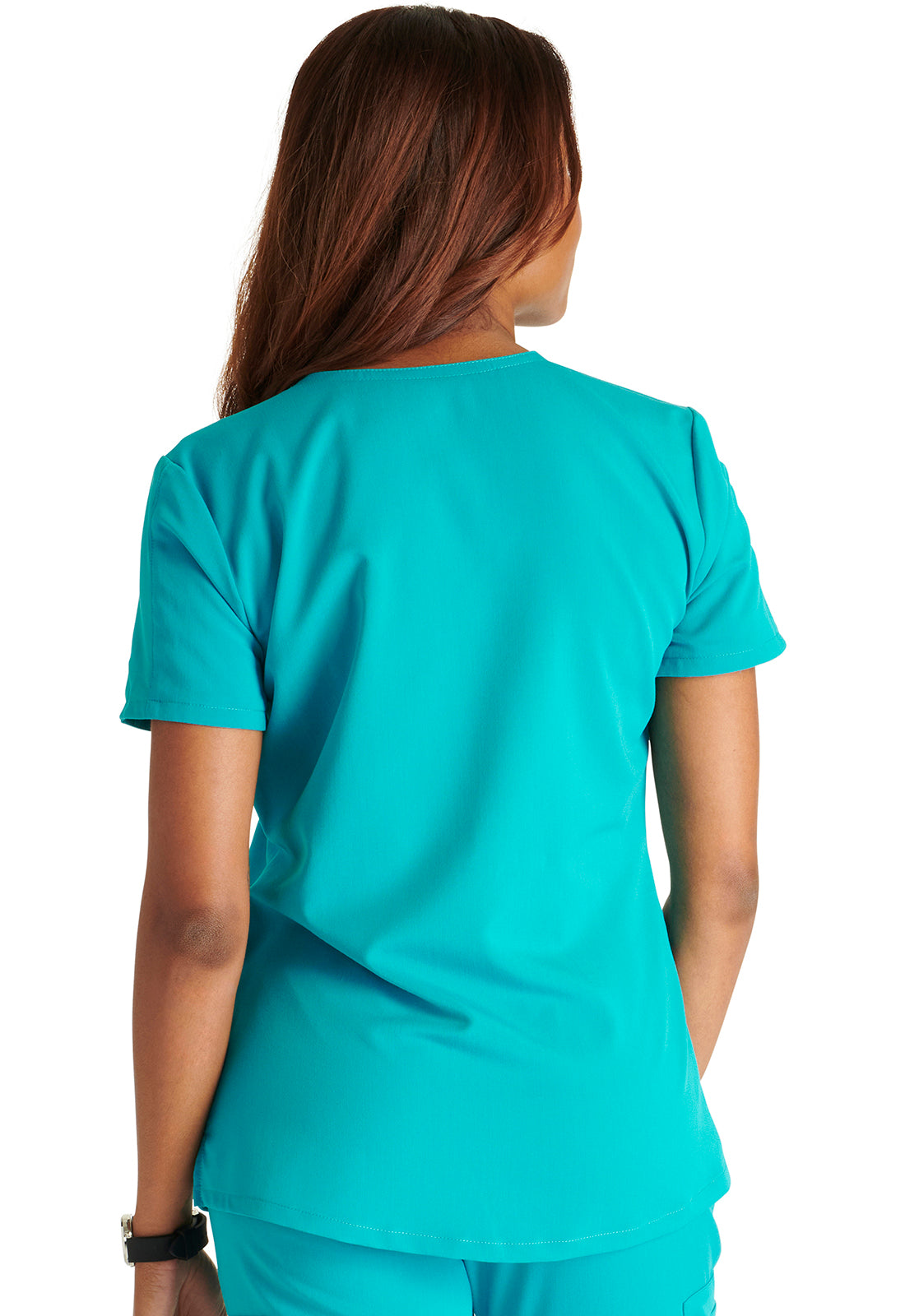 Women's V-Neck Top - Teal Blue
