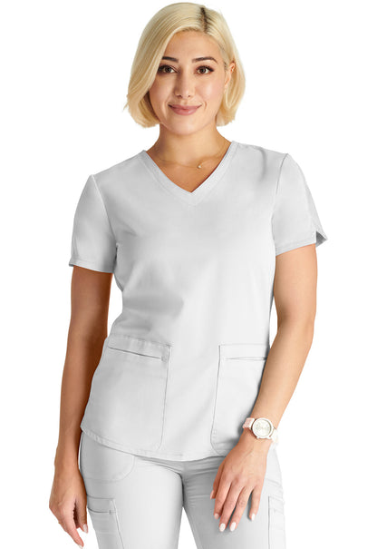 Women's V-Neck Top - White