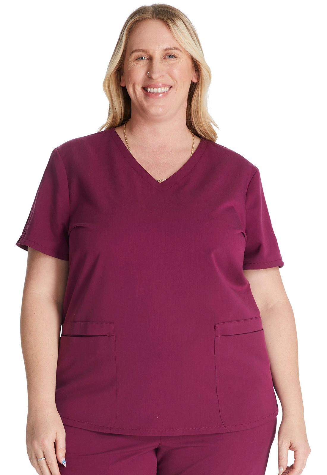 Women's V-Neck Top - Wine