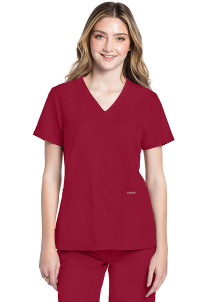 Women's V-Neck Top - Red