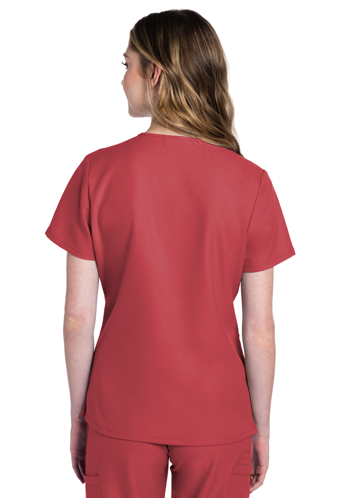 Women's V-Neck Top - Spiced Coral