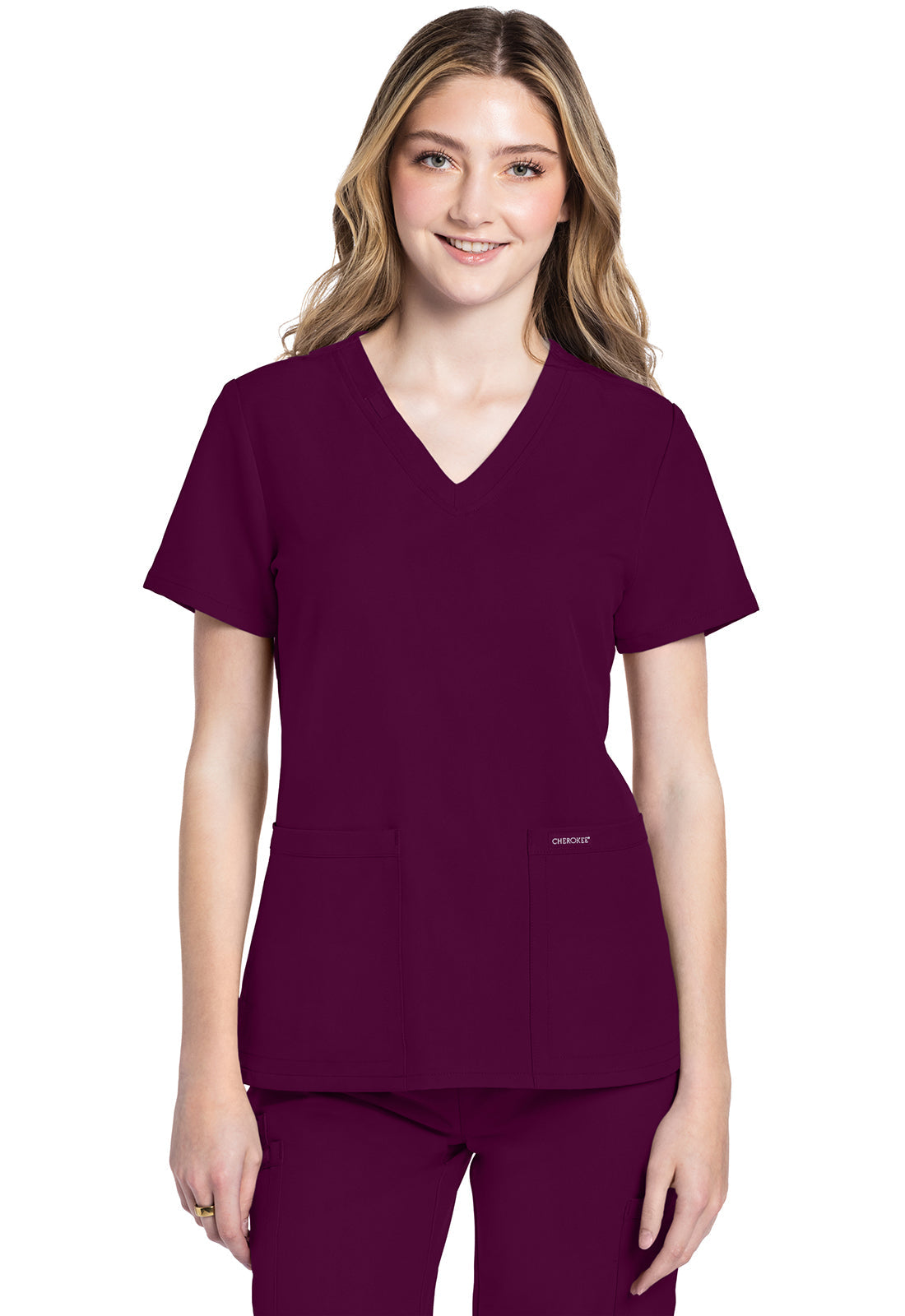 Women's V-Neck Top - Wine