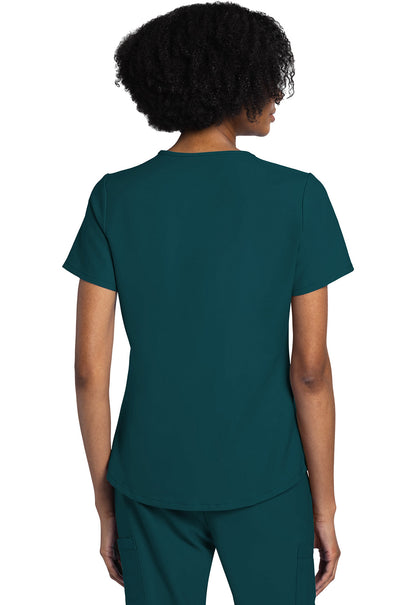 Women's V-Neck Top - Caribbean Blue