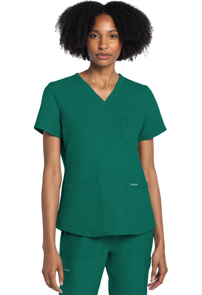 Women's V-Neck Top - Hunter Green