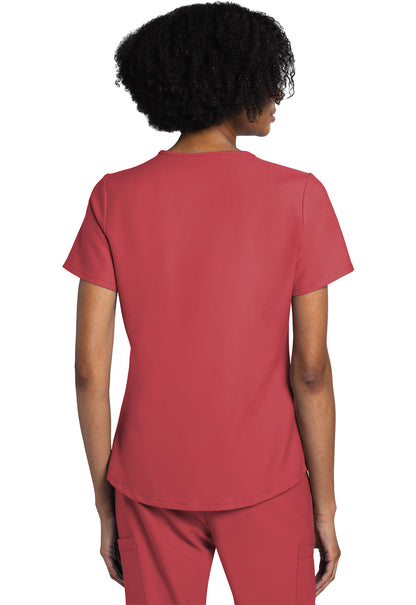 Women's V-Neck Top - Spiced Coral
