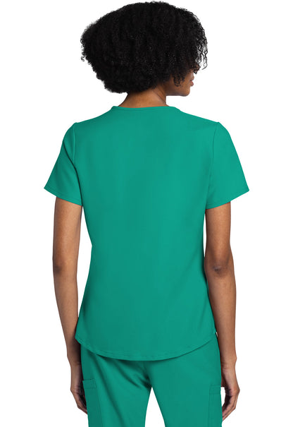 Women's V-Neck Top - Teal Blue