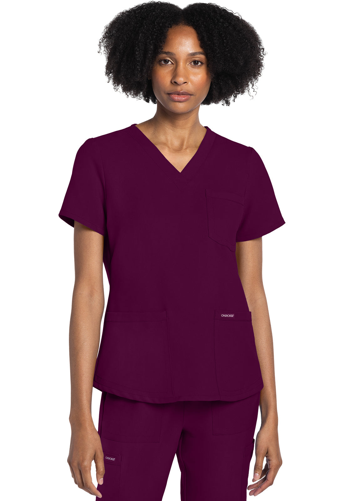 Women's V-Neck Top - Wine