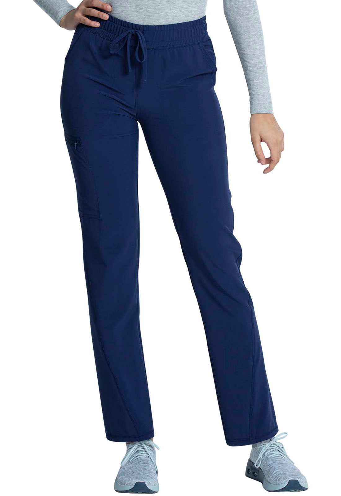 Women's Mid Rise Drawstring Tapered Leg Pant - Navy