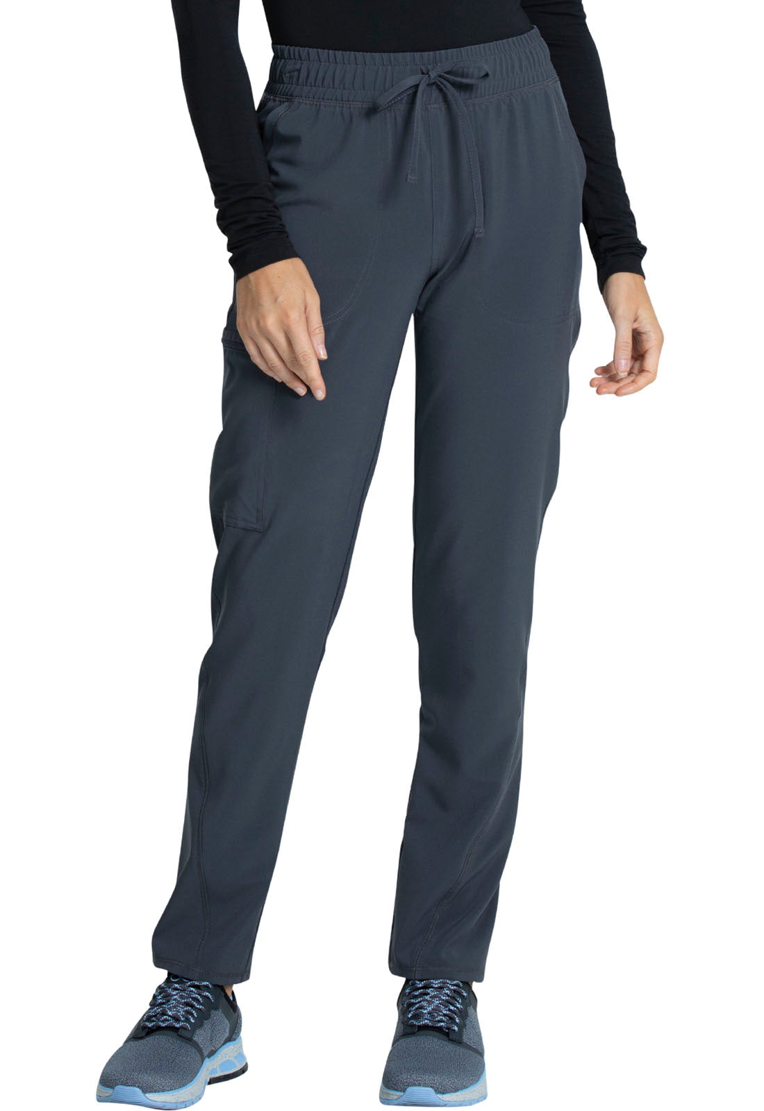 Women's Mid Rise Drawstring Tapered Leg Pant - Pewter