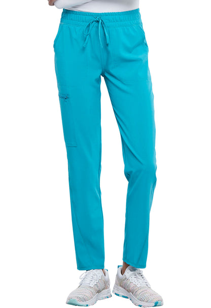 Women's Mid Rise Drawstring Tapered Leg Pant - Teal Blue