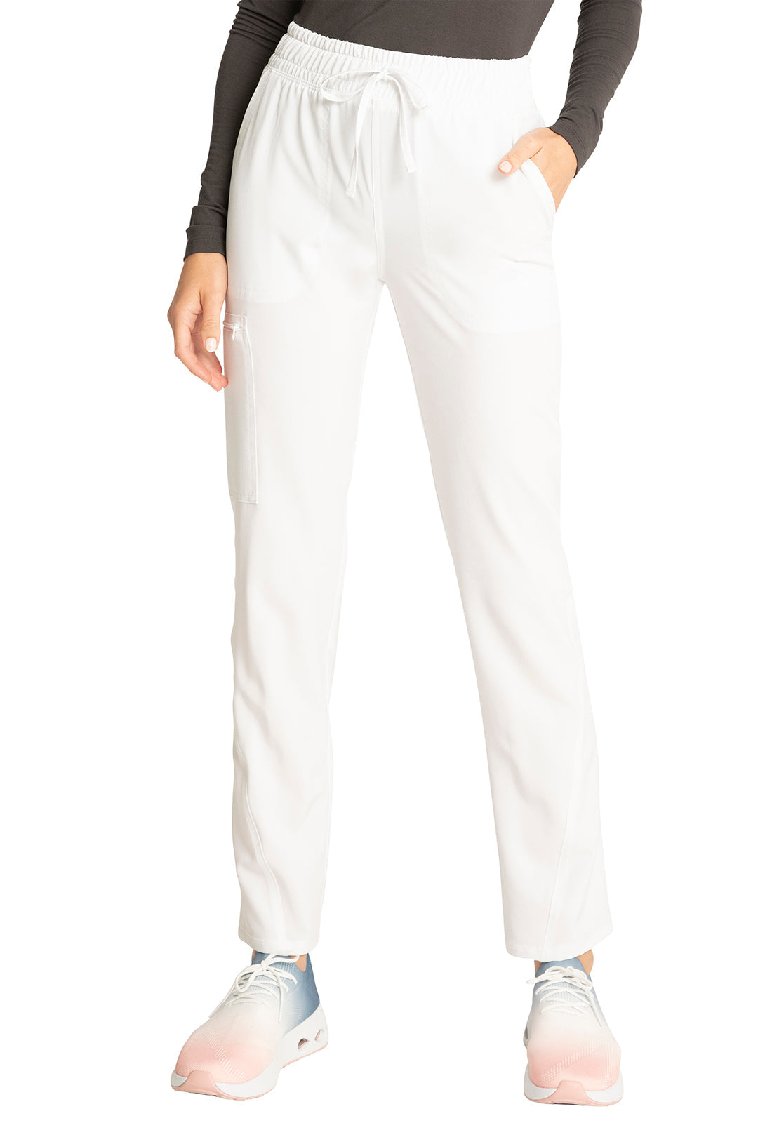 Women's Mid Rise Drawstring Tapered Leg Pant - White