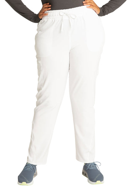 Women's Mid Rise Drawstring Tapered Leg Pant - White