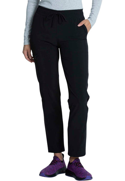 Women's Mid Rise Drawstring Tapered Leg Pant - Black