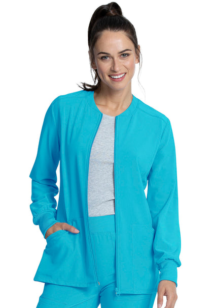 Women's Zip Front Jacket - Teal Blue