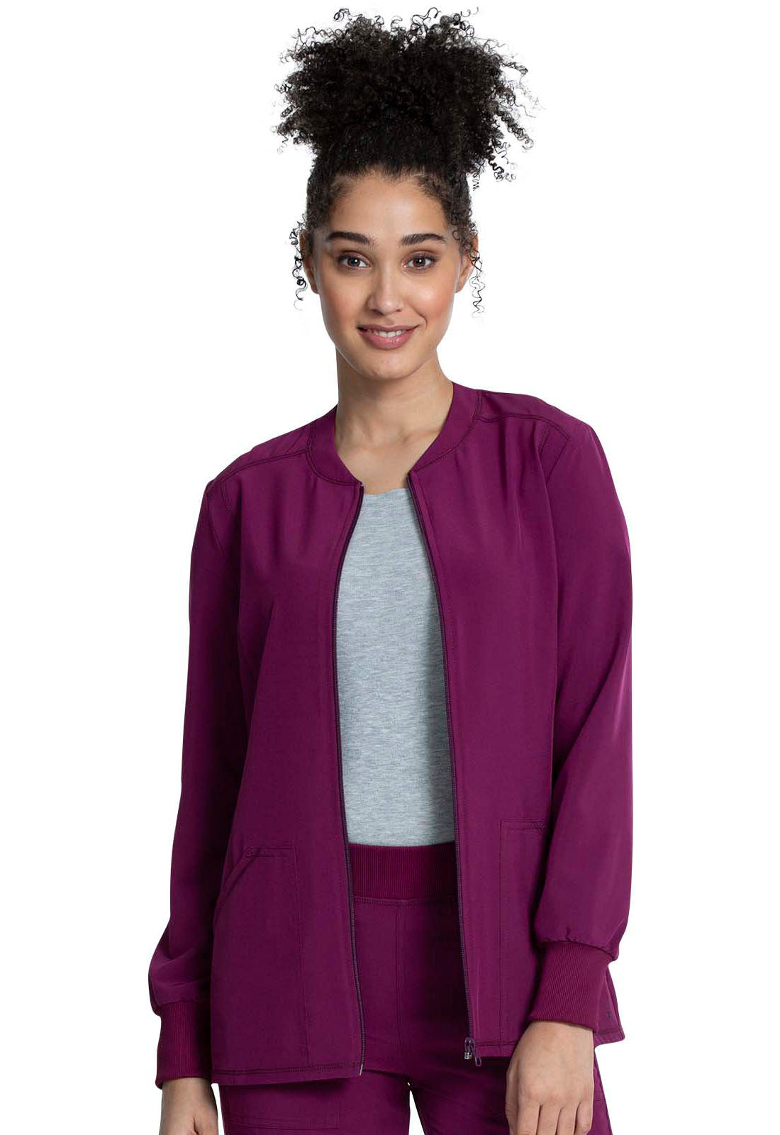 Women's Zip Front Jacket - Wine