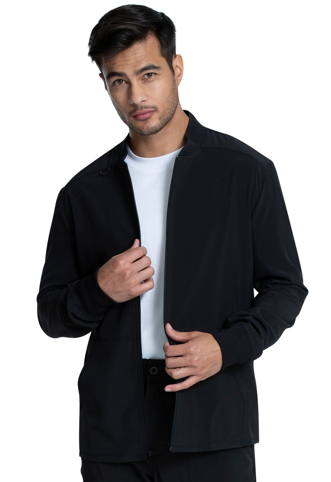 Men's Men's Zip Front Jacket - Black