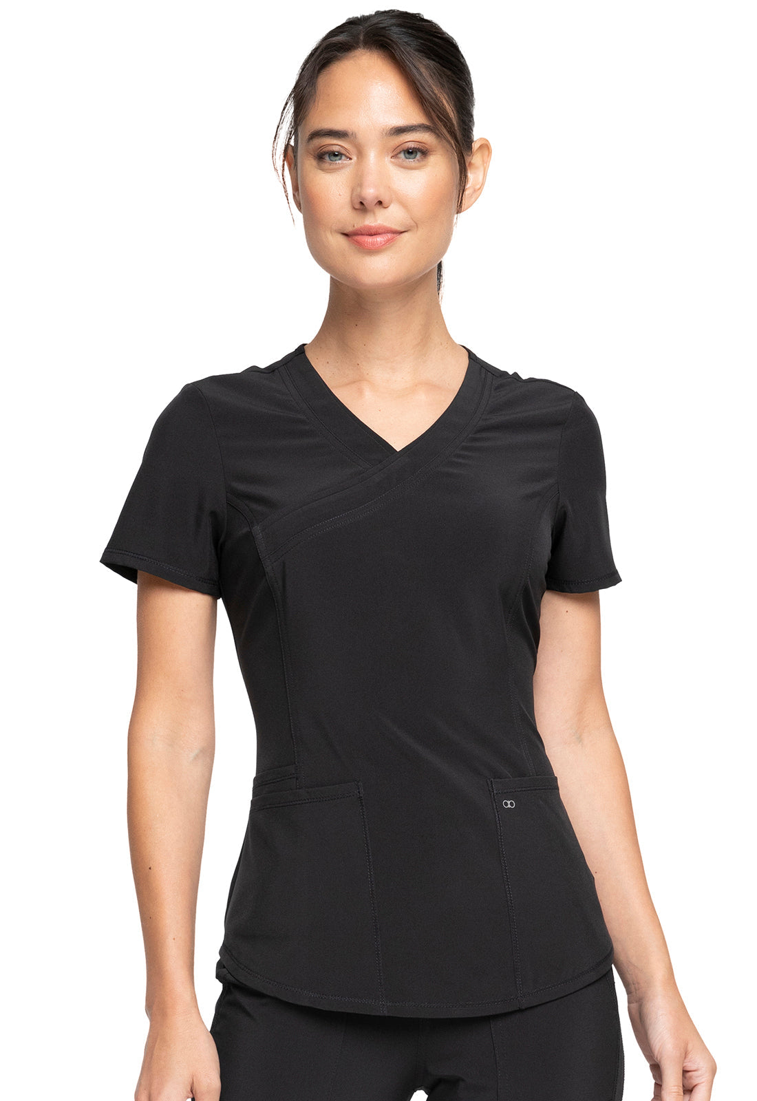 Women's Mock Wrap Top - Black