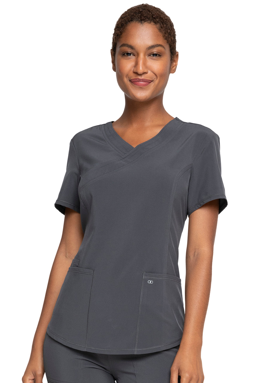 Women's Mock Wrap Top - Pewter
