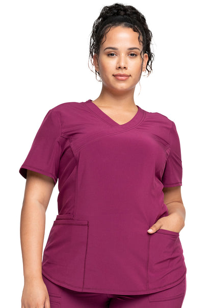 Women's Mock Wrap Top - Wine