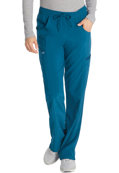 Women's Mid Rise Straight Leg Drawstring Pant - Caribbean Blue