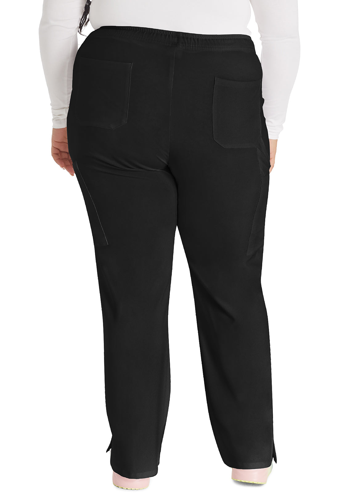 Women's Mid Rise Straight Leg Drawstring Pant - Black