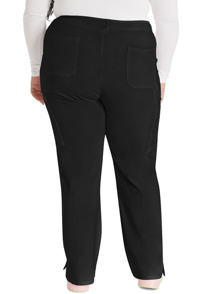 Women's Mid Rise Straight Leg Drawstring Pant - Black