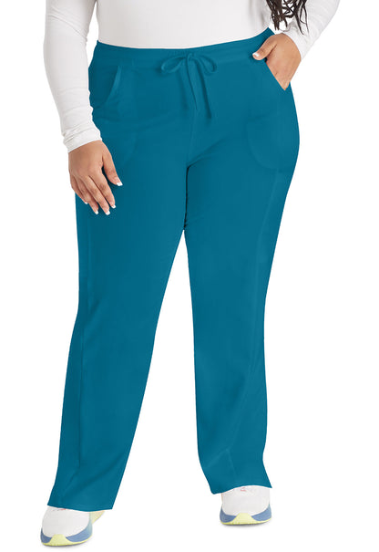 Women's Mid Rise Straight Leg Drawstring Pant - Caribbean Blue
