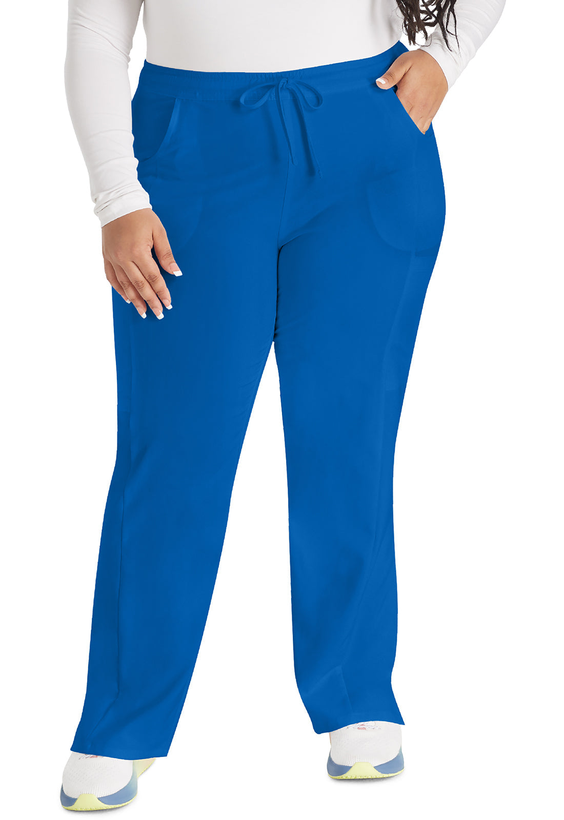 Women's Mid Rise Straight Leg Drawstring Pant - Royal