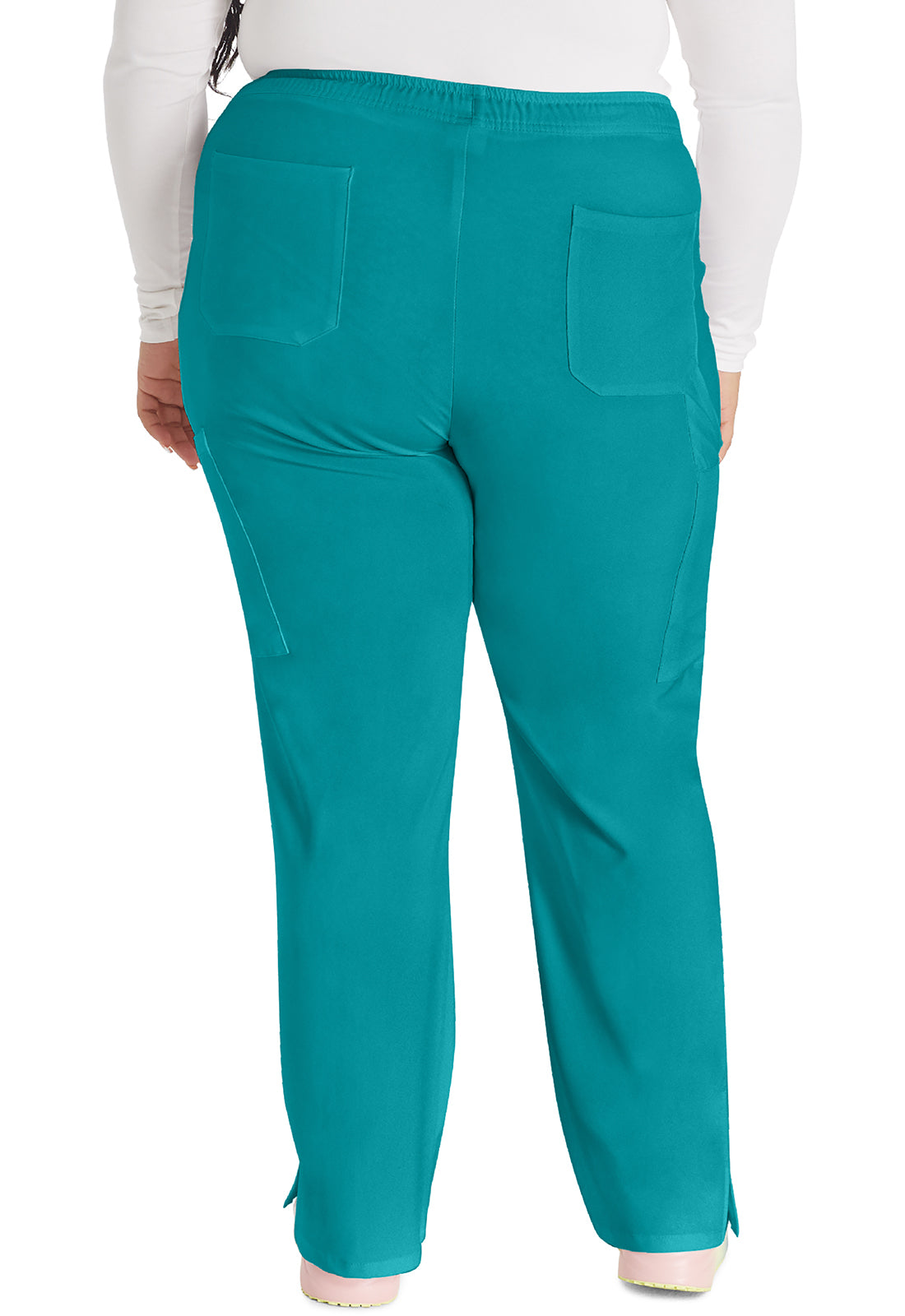 Women's Mid Rise Straight Leg Drawstring Pant - Teal Blue