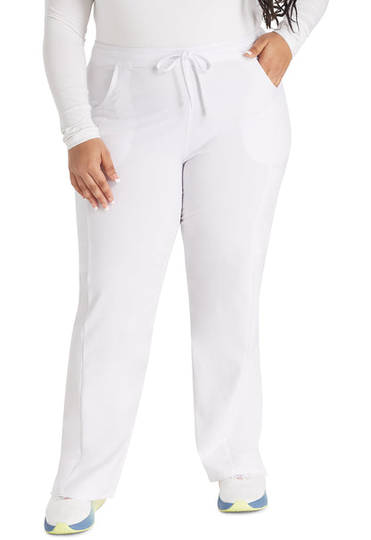 Women's Mid Rise Straight Leg Drawstring Pant - White