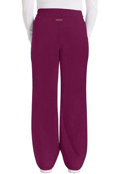 Women's Mid Rise Zip Fly Wide Leg Cargo Pant - Wine