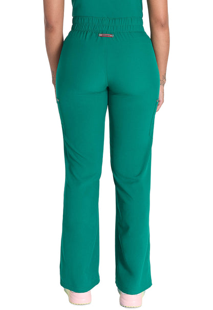 Women's Mid Rise Zip Fly Wide Leg Cargo Pant - Hunter Green