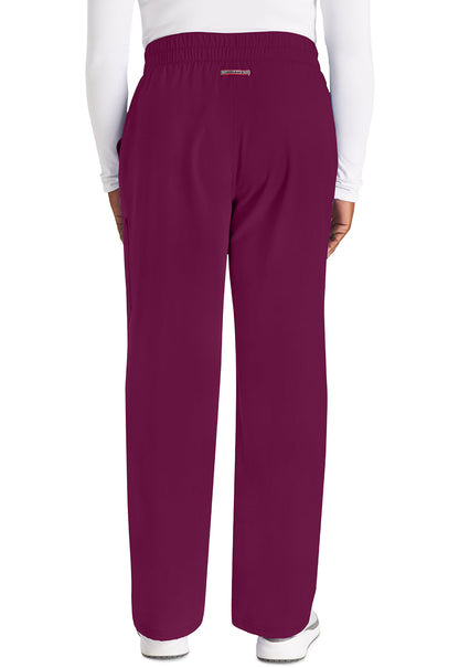 Women's Mid Rise Zip Fly Wide Leg Cargo Pant - Wine