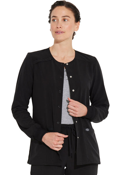 Women's Snap Front Warm-up Jacket - Black