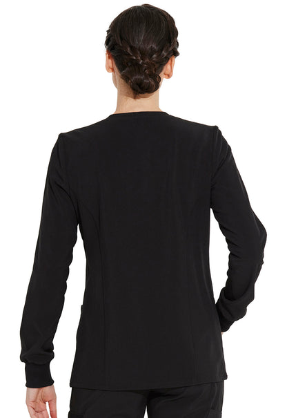 Women's Snap Front Warm-up Jacket - Black